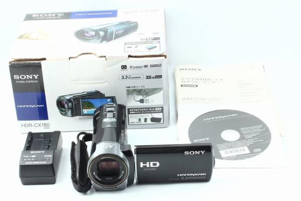 極上品 SONY ソニー HDR-CX180 ブラック 元箱 ビデオカメラ @528