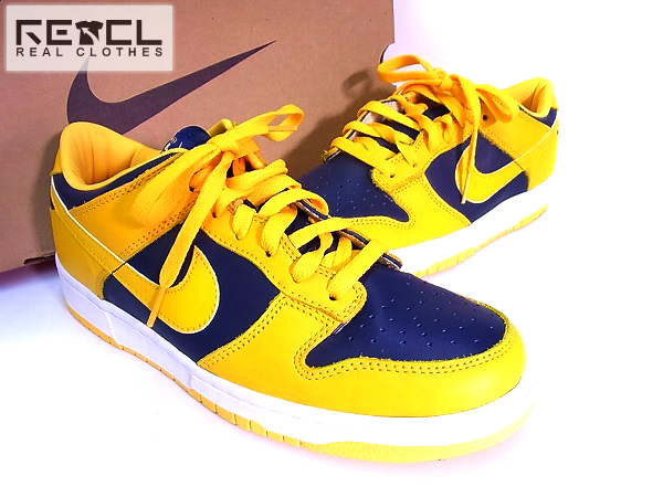 NIKE/ナイキ DUNK LOW スニーカー 630358-741 黄/紺 26cm