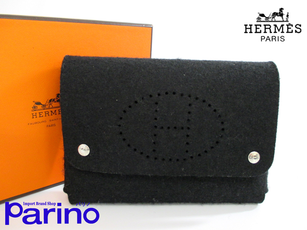 エルメス HERMES エテュイカルトGM Hロゴ パンチング トランプ 