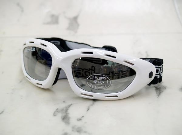 ☆キッズゴーグル★ホワイトフレーム×スモークレンズ/ジェットT
