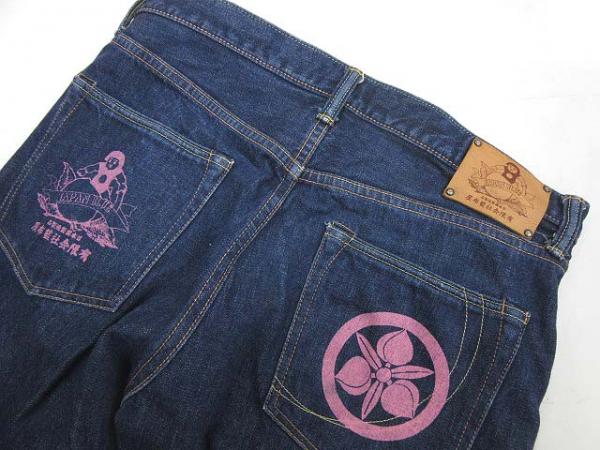 桃太郎ジーンズ デニムパンツ ストレート 銅丹 家紋 ロゴ W34