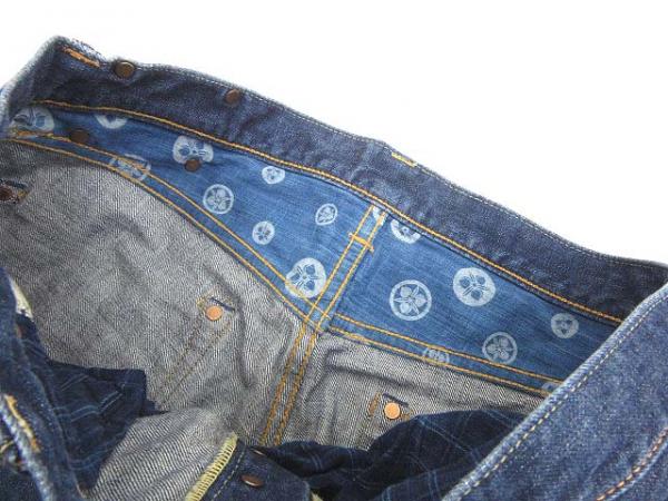桃太郎ジーンズ デニムパンツ ストレート 銅丹 家紋 ロゴ W34