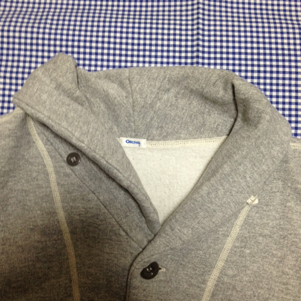 オーチバルORCIVAL＊裏起毛スエットカーディガン＊メンズ3日本製