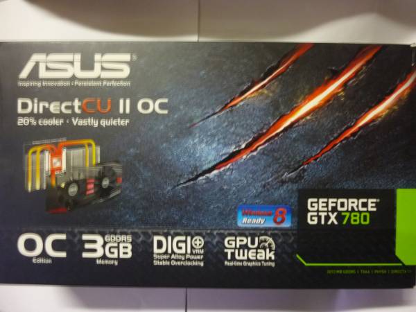 ☆極美品☆Asus GeForce GTX780搭載 GTX780-DC2OC-3GD5 ASUS、液冷対応