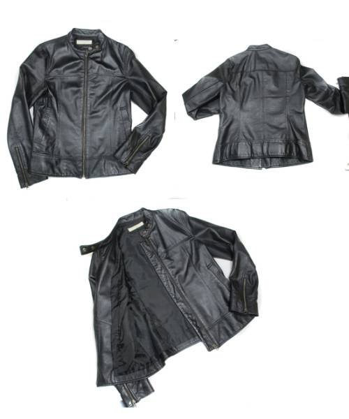 柔らか羊革✨極美品　ノーカラーシングルライダース ナチュラルビューティー ナチュラルビューティーベーシック レザージャケット ラム L
