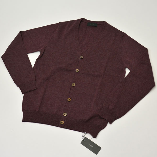 新品ザノーネZANONEハイゲージカーディガン46ボルドー