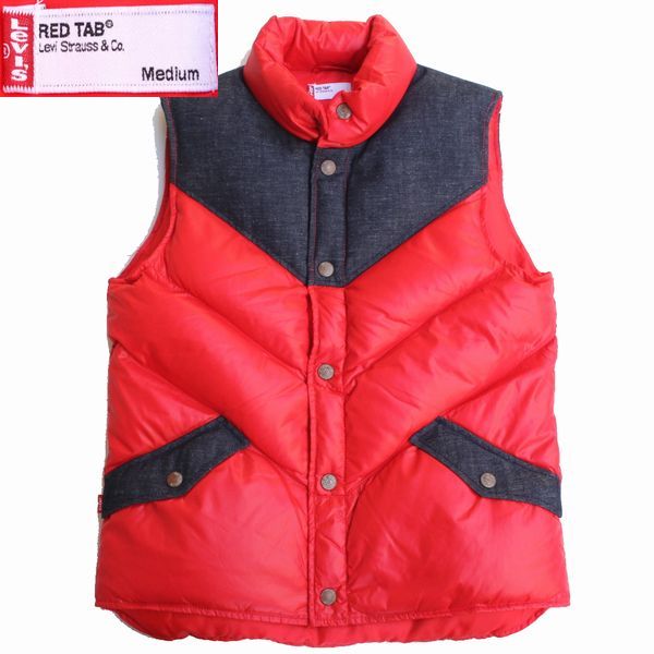 [yk]美品リーバイスREDTABレッドタブ ダウンベスト赤M スキー