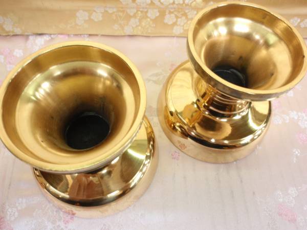 【信頼のヤフオク！実績１８年】☆京都製 駒印 メッキ前具仏器一対 皿径9.5cm 国産品