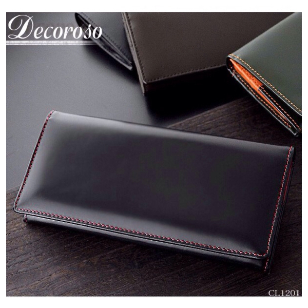 ■新品■Ｄecorosoデコローゾ馬革コードバン長財布 ブラウン