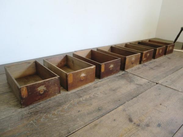 D210◆即決◆７個組◆レトロな味のある古い木箱◆検収納ケースS
