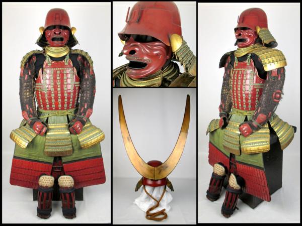 【室町】甲冑 『金札朱塗胴萌黄威』鎧兜 彦根藩 井伊家 江戸期_1