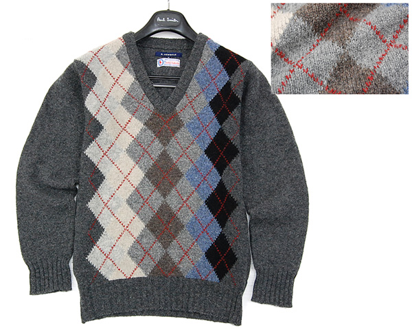 英国製 R.NEWBOLDxJohn Tulloch アーガイルシェットランドニット