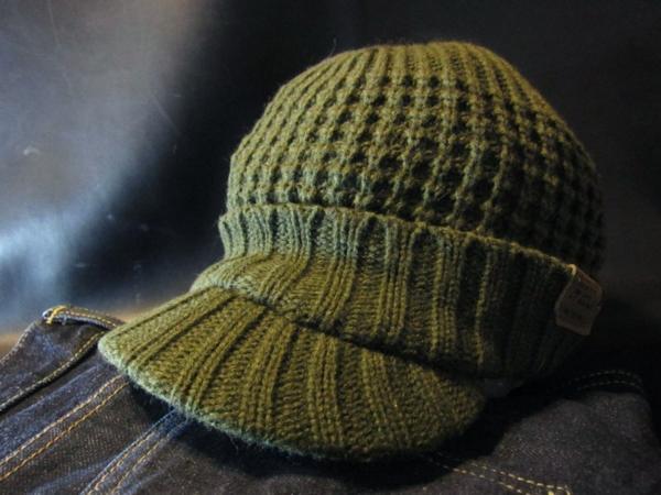 本物正規■DIESEL ディーゼル■ツバ付きニットキャップOLIVE