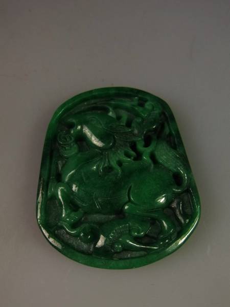 新年開運ミャンマー産地直販極上翡翠精彫ペンダント*高級珍品馬