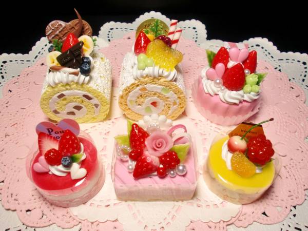 (ねこたぬ工房)ハンドメイド☆スイーツデコ☆メモスタンド６個①