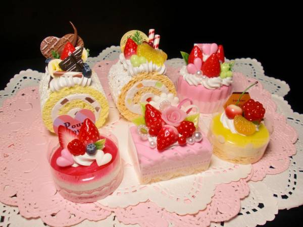 (ねこたぬ工房)ハンドメイド☆スイーツデコ☆メモスタンド６個①
