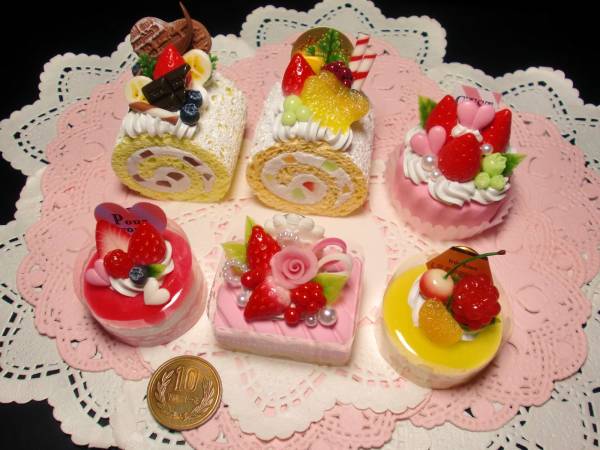 (ねこたぬ工房)ハンドメイド☆スイーツデコ☆メモスタンド６個①
