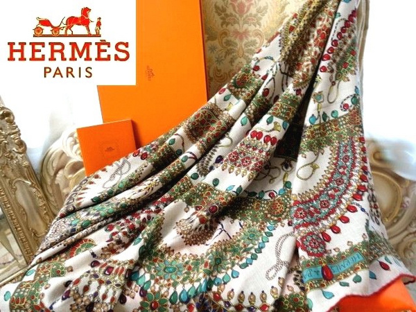 エルメス カレ140 マハラジャ装身具　美品 ◇1円～超美品 エルメス カシミアシルク マハラジャの装身具 ◇N10593