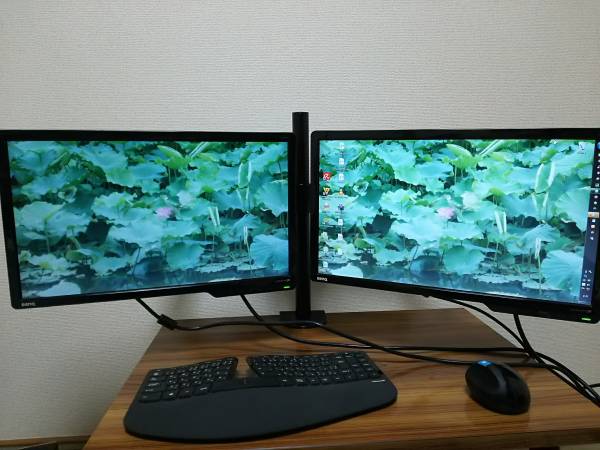 BenQ G2025HD 2台+デュアルモニターアーム 美品 PC 即決送料無料