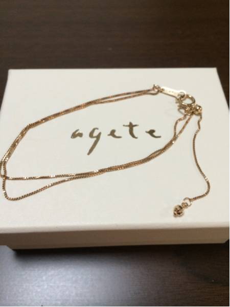 箱・袋あり】agete K18 クローバーダイヤモンドブレスレット agete