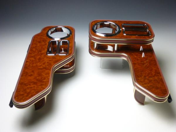 H81ekワゴンサイドテーブルフロント左右セットウッド