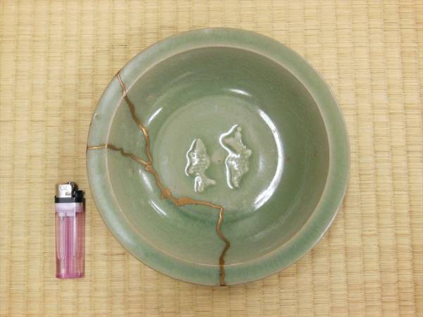 七官青磁 双魚蓮弁文 盤 明時代 検：皿 【公式通販】
