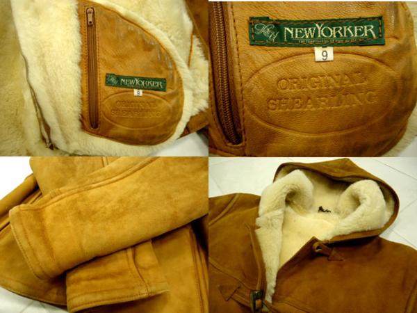 ◆ニューヨーカー ムートンレザーコート 羊皮 ダッフル