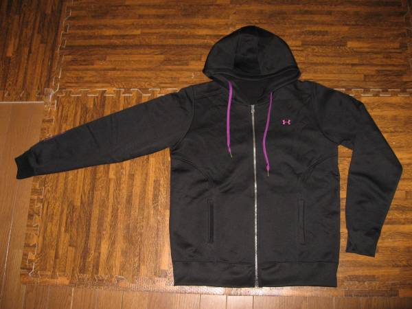 アンダーアーマー パーカー (LG) 黒×紫 スウェット ジャケット