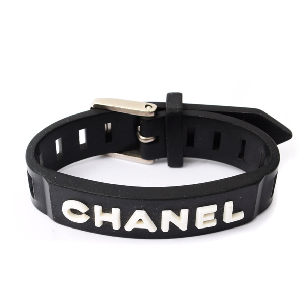 シャネル ブレスレット CHANEL ラバー バングル ロゴ 01Pラバー 