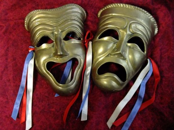 ビンテージ◆50s ツーフェイス マスク 置物 壁掛け ロカビリー