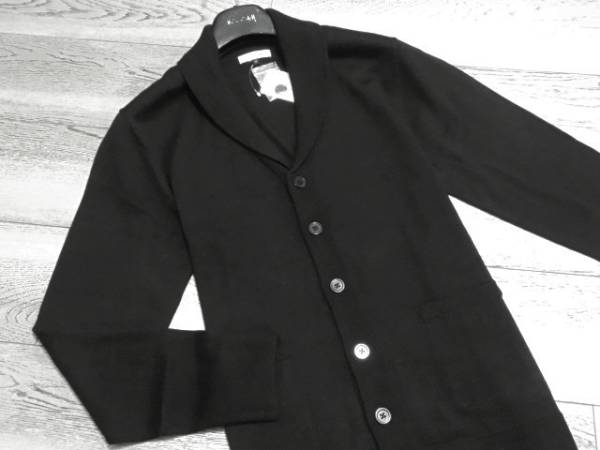 新品ミッシェルクランavvオム ショールニットカーデM黒JK0341