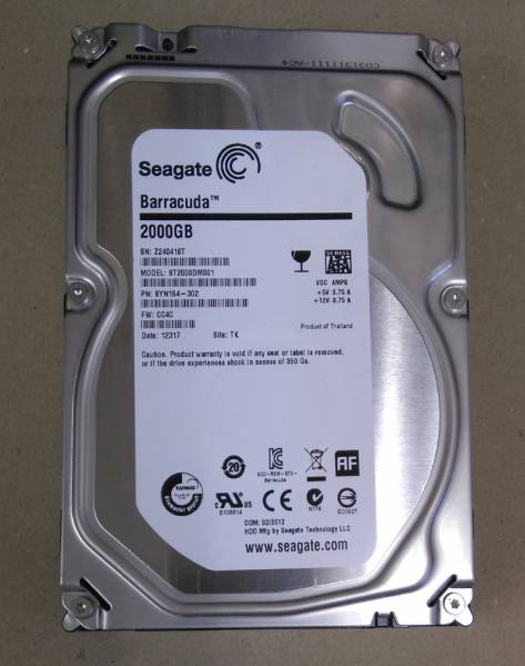 【中古完動品】SEAGATE ST2000DM001/ 2TB/ 7200rpm