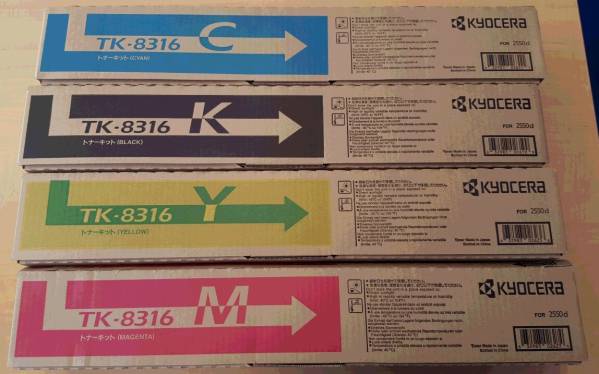 1-68 新品 京セラ純正トナー KYOCERA TK-8316K/M/C/Y 4色 京セラ