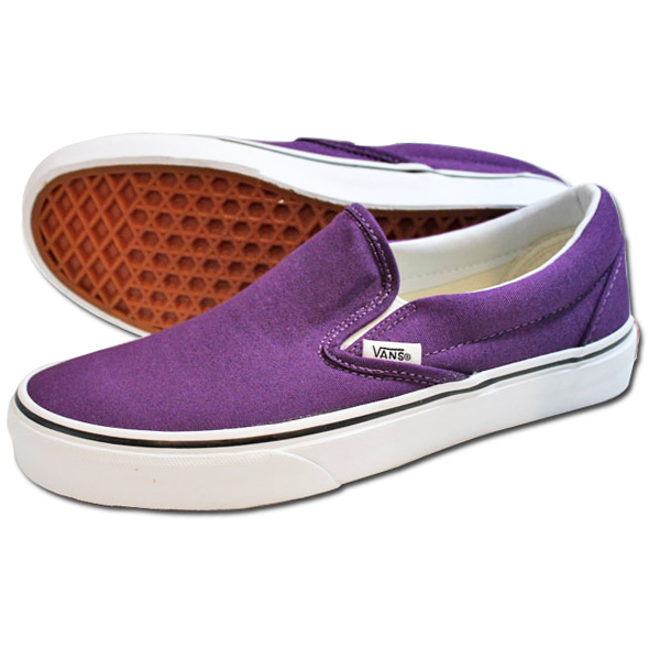 限定VANSバンズSlip-onスリッポンPlum Purple/TrueWhite24.0 Q&U