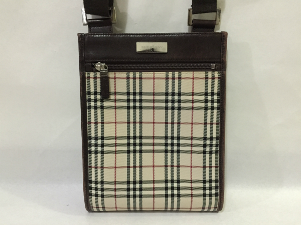 BURBERRYチェック柄メンズ斜め掛けショルダーバッグ仕事鞄