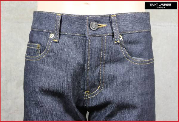 新品 サンローランパリ ノンウォッシュインディゴデニム 27 1円