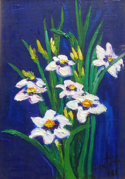 ☆油絵☆ 金崎秀利 『あしだんの花』 共シール サムホール 2026年最新