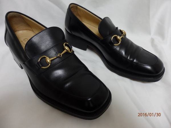 グッチ　GUCCI　ピットローファー　黒　中古美品　激安！