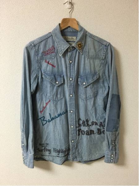 REMI RELIEF b2nd別注 落書きスタッズデニムシャツ デニムシャツ