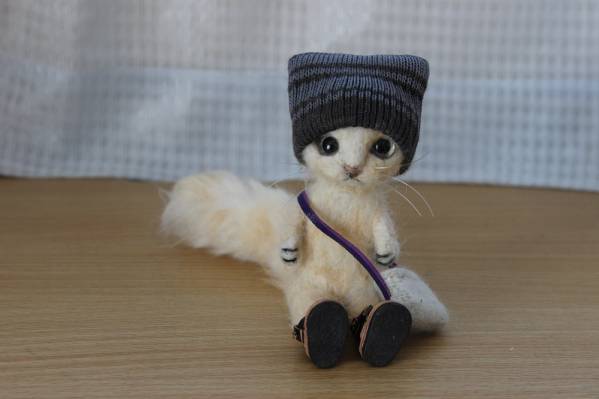 羊毛フェルト　猫　ハンドメイド