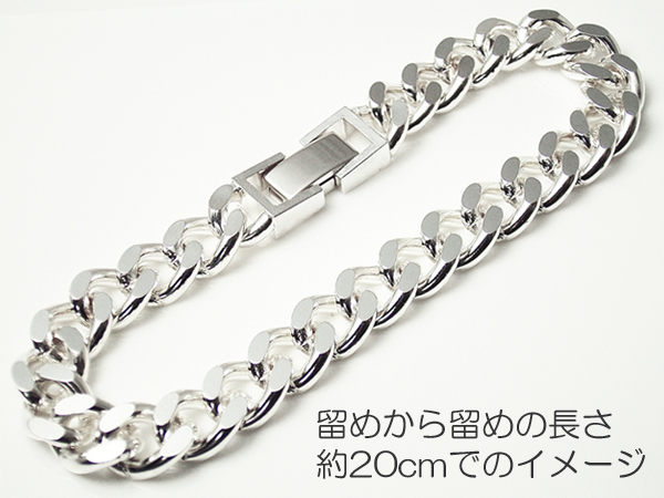 半額20cm喜平キヘイ2面シルバーブレスレット極太9mm送料無料即買