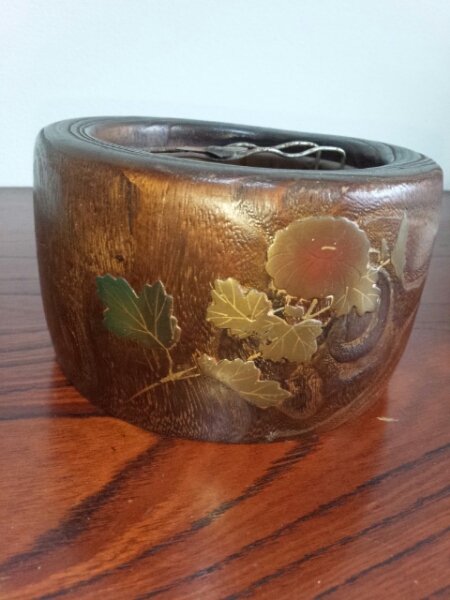 最落無し 灰皿 火鉢 手あぶり 蒔絵 骨董 うぶだし 京都旧家出 火鉢と