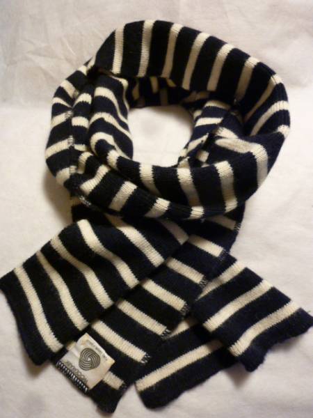 フランス製 ビンテージ ボーダー柄 ウールマフラー U.S.NAVY N-1