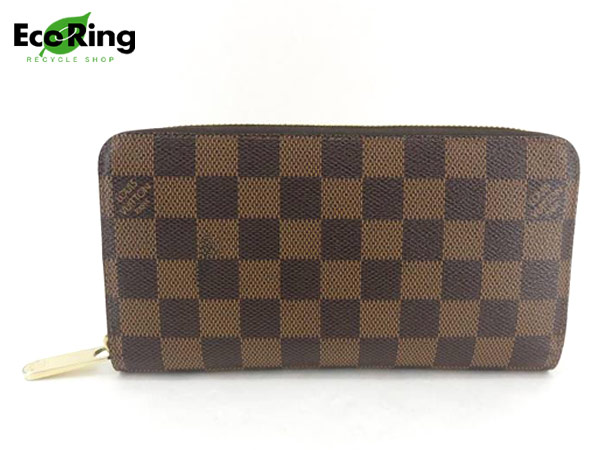 1円 美品 ヴィトンN60015ダミエ ジッピーウォレット 長財布ES811