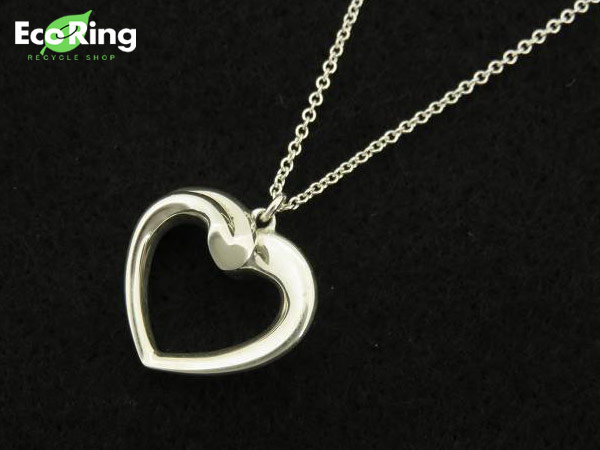 1円 ティファニー 925 オープンハート ネックレス ES820
