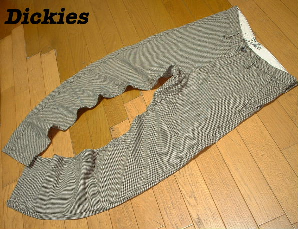 希少Dickies千鳥格子チェック地ワークパンツW32ディッキーズ美品