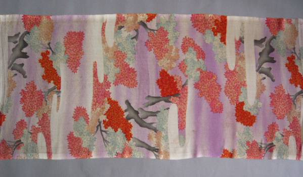 ≪風≫◆正絹江戸縮緬その5◆紅葉模様78.5cm