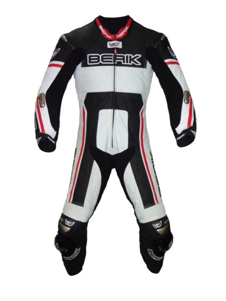 BERIK マグネシウム レーシングスーツ BK/WH/RD XLw ○牛革