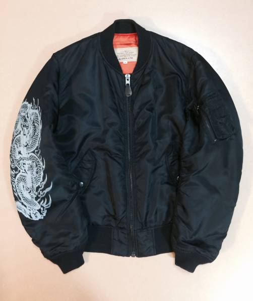 定価25920★AVIREX MA-1 フライトジャケット SKULL&SNAKE スカル