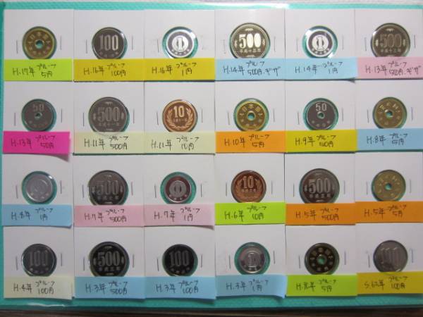 17☆プルーフ貨「バラ3，550円」☆昭和62年100円～平成17年5円